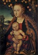 Lucas Cranach the Elder THe Virgin and Child under the Apple-tree painting